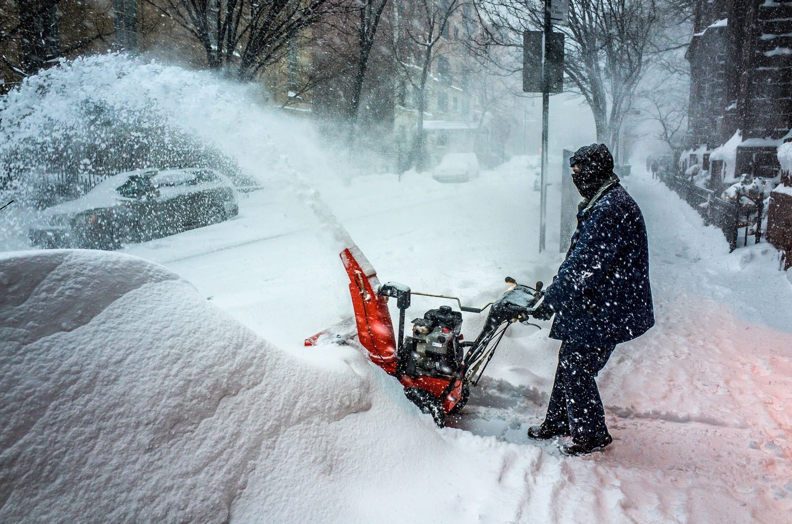 Snow blower in a snow storm