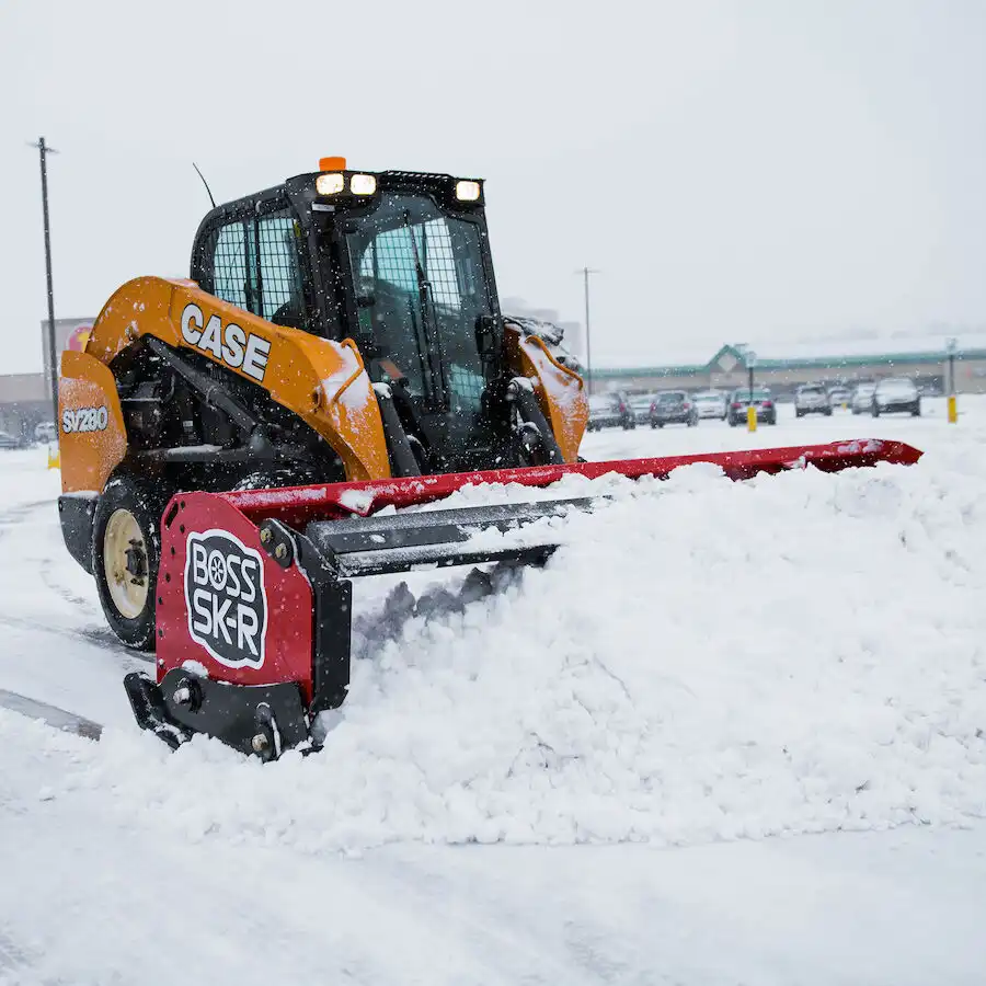 Boss Sk-R Box Pusher pushing pile of snow